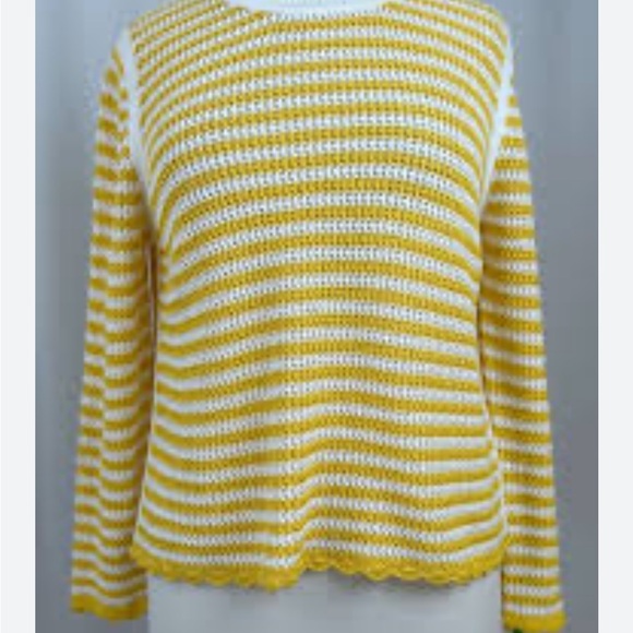 ME+EM Yellow and White Crew Neck Sweater - Picture 6 of 7